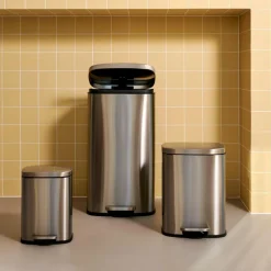 CASA ADELE Poubelle à Pédale 30l Argent