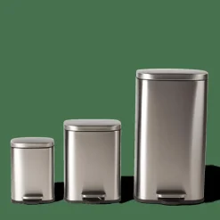 CASA ADELE Poubelle à Pédale 12l Argent