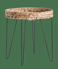 CASA AKELA Table D'appoint Noir, Naturel