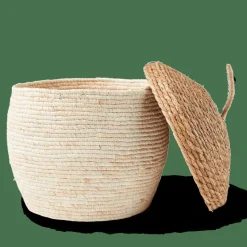 CASA ALVIN Panier De Rangement Avec Couvercle Brun, Naturel