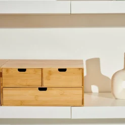CASA BAMBOO Armoire De Rangement 3 Tiroirs Naturel