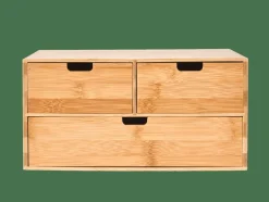 CASA BAMBOO Armoire De Rangement 3 Tiroirs Naturel