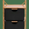 CASA BAMBOO Armoire à 2 Tiroirs Noir, Naturel