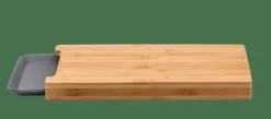CASA BAMBOO Planche à Découper Avec Récipient Gris, Naturel