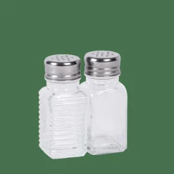 CASA BASIC Set Salière Et Poivrier Argent, Transparent