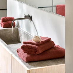 CASA B-LUX Gants De Toilette Set De 2 Rouge