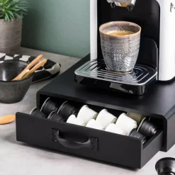 CASA CAFE Boîte Tiroir Pour Capsules Café Noir