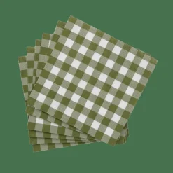 CASA CHECK GREEN Set De 20 Serviettes Vert