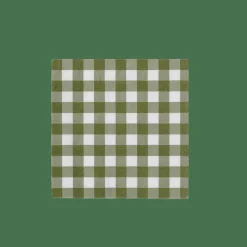 CASA CHECK GREEN Set De 20 Serviettes Vert