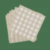 CASA CHECK SAND Set De 20 Serviettes Beige