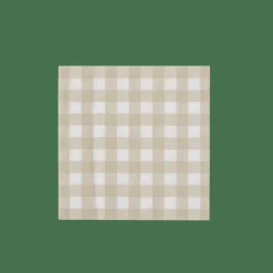 CASA CHECK SAND Set De 20 Serviettes Beige