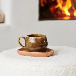 CASA COZY Assiette Brun