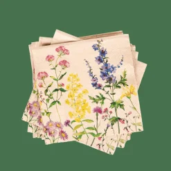 CASA ECO FLORAL Set De 20 Serviettes Diverses Couleurs
