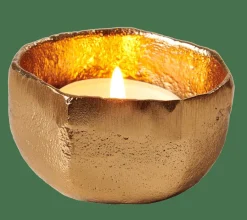 CASA ERBA Support Bougie Chauffe-plat Doré