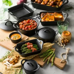 CASA FERO Pot Allant Au Four Avec Couvercle 40 CL Noir