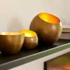 CASA GIMINI Support Bougie Chauffe-plat Cuivre