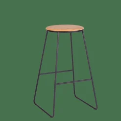 CASA GIULIA Tabouret De Bar Noir, Naturel