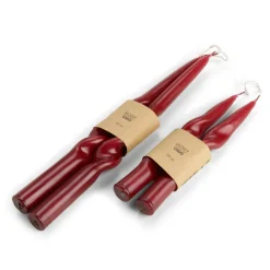 CASA GLOSSY Set De 2 Bougies Rouge Foncé