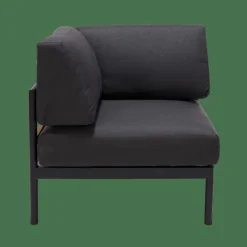 CASA HANNA Lounge Teck Fauteuil Coin Noir