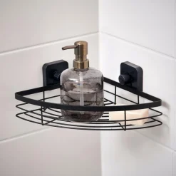 CASA INDUSTRIA Panier De Douche Avec Ventouses Noir