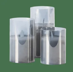 CASA ION Bougies LED Set De 3 Gris