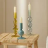 CASA ISA Bougeoir Opale Bleue Bleu