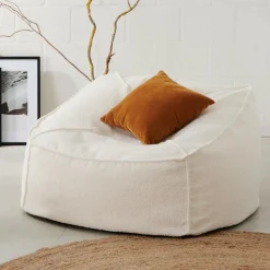 CASA JACKI Fauteuil Pouf Poire Blanc