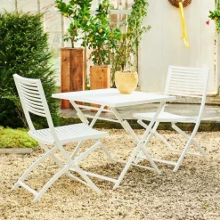 CASA JESSE Chaise Pliante Blanc, Beige