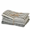 CASA LAURENT Torchon Set De 3 Brun