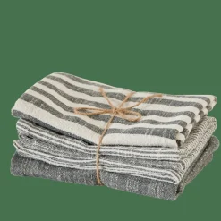 CASA LAURENT Torchons Set De 3 Gris