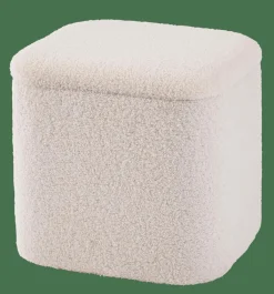 CASA LIAM Pouf Avec Rangement Blanc
