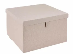 CASA LINOLUX Boîte De Rangement Avec Fermeture éclair Beige