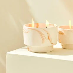 CASA MARBLE Bougies D'extérieur Blanc, Orange