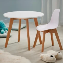 Enfant CASA MATHIAS Table Pour Enfants Blanc, Naturel
