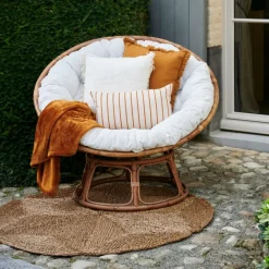 CASA PAPASAN Chaise Lounge Naturel, Blanc Cassé