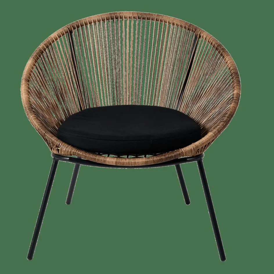 CASA PAPAYO Chaise Lounge Avec Coussin Naturel