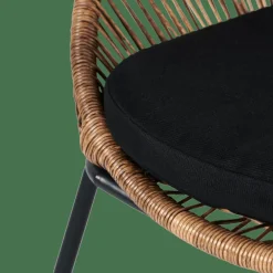 CASA PAPAYO Chaise Lounge Avec Coussin Naturel