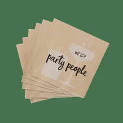 CASA PARTY PEOPLE Set De 20 Serviettes Beige