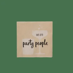 CASA PARTY PEOPLE Set De 20 Serviettes Beige