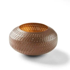 CASA PERFORATO Support Bougie Chauffe-plat Brun