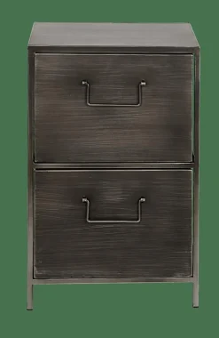 CASA PHARMA Armoire à 2 Tiroirs Noir