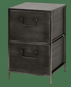 CASA PHARMA Armoire à 2 Tiroirs Noir