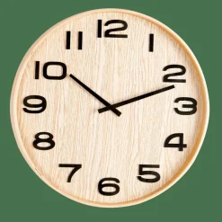CASA PLYWOOD Horloge Murale Naturel