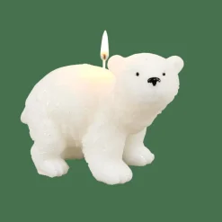 CASA POLA Bougie Ours Blanc Blanc