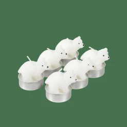 CASA POLA 6 Bougies Chauffe-plat Ours Blanc Blanc