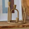 CASA RINGS Bougeoir Pour 4 Bougies Brun Clair