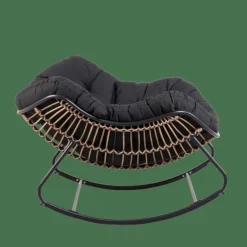 CASA ROCKO Chaise à Bascule Noir