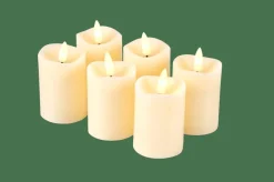 CASA RUSTIC Bougies LED Set De 6 Ivoire