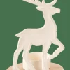 CASA SCANDY DEER Porte-bougie Chauffe-plat Blanc, Naturel
