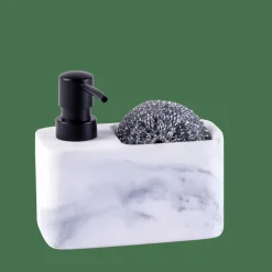 CASA SHADOW Distributeur Savon Avec éponge Noir, Blanc